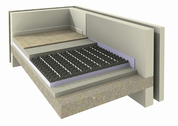 Vasco noppenplaatsysteem voor vloerverwarming