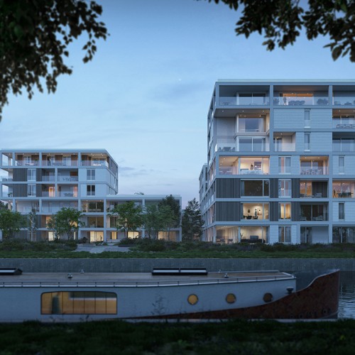 Nieuwe appartementen aan de Willemskaai te Maasmechelen